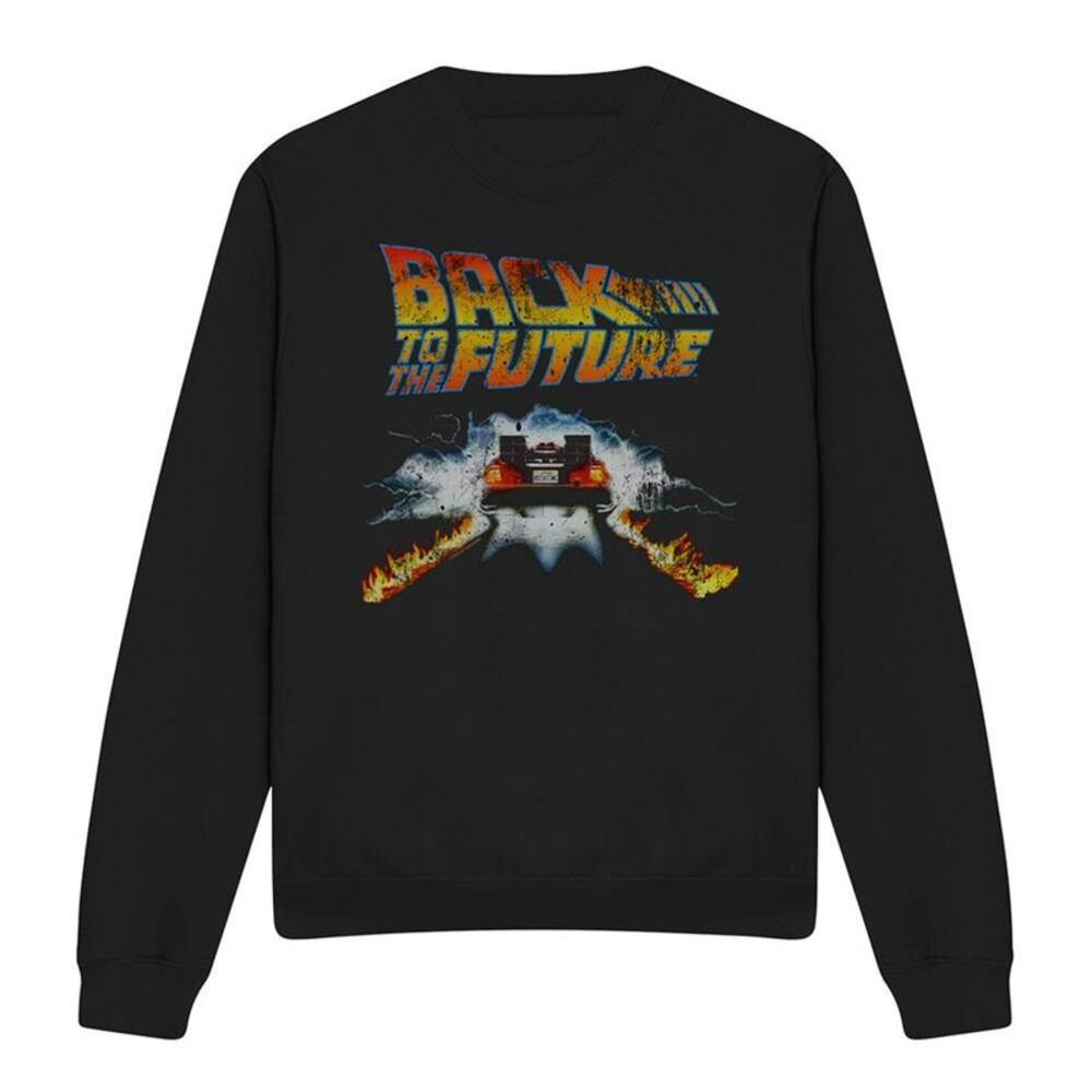 Back To The Future Unisex Adult Delorean Sweatshirt / Black